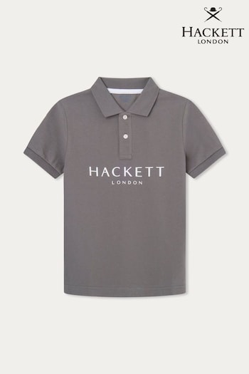 Hackett London Older Boys Grey Short Sleeve long-sleeve Polo Shirt (B58125) | £55