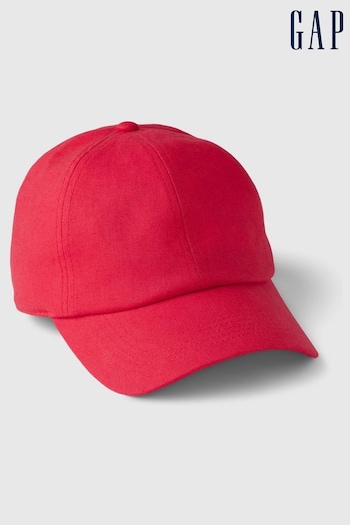 Gap Pink Linen Cotton Blend Baseball Hat (B58165) | £20