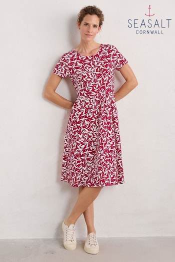 Seasalt Cornwall Red Tall Short Sleeve April Dress (B58171) | £60