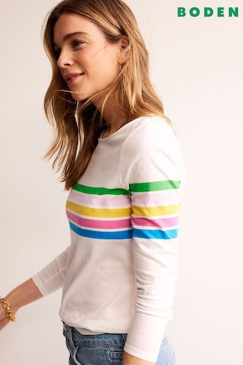 Boden Natural Ella Long Sleeve Breton (B58180) | £32