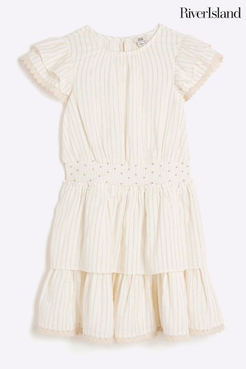 River Island Cream Girls Flippy Tiered Dress (B58190) | £28