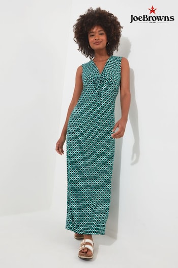 Joe Browns Green Geo Print Twist Front Jersey Maxi Dress (B58219) | £53