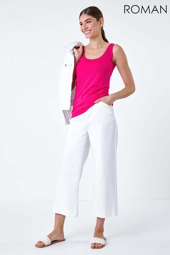 Roman Pink Plain Stretch Jersey Vest Top (B58233) | £26