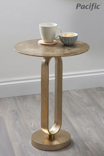 Pacific Gold Zaneta Shiny Metal Table (B58251) | £169.99