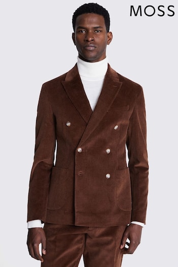 MOSS Slim Fit Copper Corduroy Brown Jacket (B58308) | £149