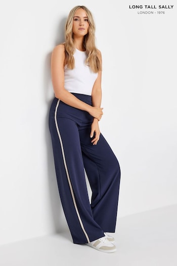 Long Tall Sally Blue Side Stripe Wide Leg Trousers for (B58376) | £37