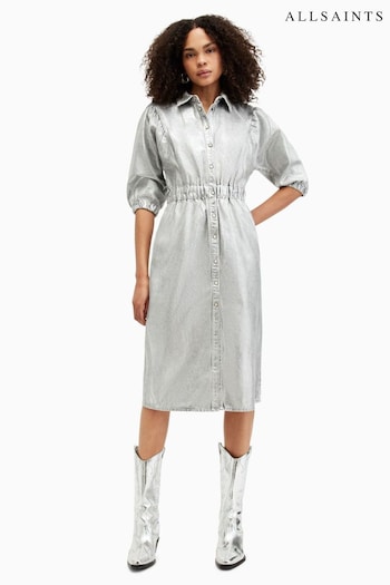 AllSaints Silver Osa Denim Dress (B58437) | £159