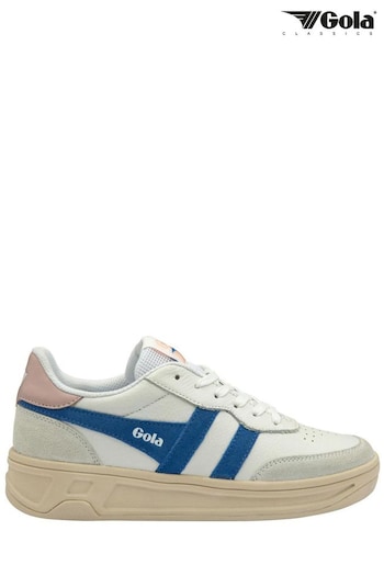 Gola White Ladies Topspin Leather Lace-Up Trainers (B58438) | £95
