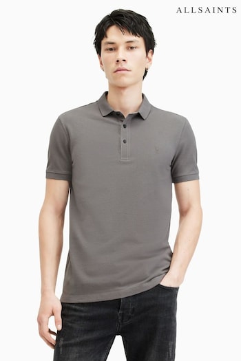 AllSaints Grey Reform Polo Shirt (B58480) | £65
