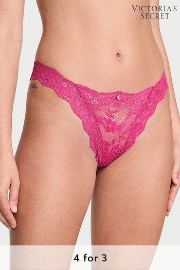 Victoria's Secret Luscious Rose Pink Lace Brazilian Knickers (B58502) | £14