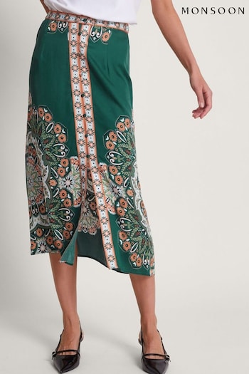 Monsoon Green Lumi Midi Skirt (B58512) | £65