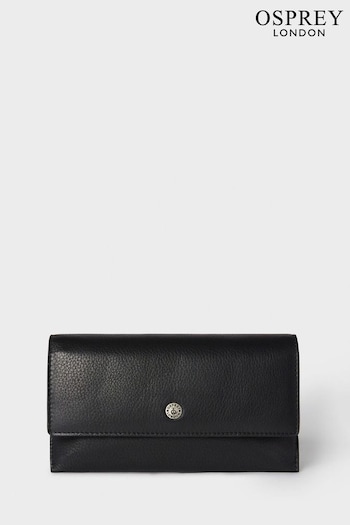 Osprey London The Double Zip Leather Black Glasses Case (B58647) | £65