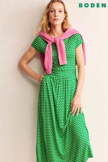 Boden Green Amelie Jersey Midi Dress (B58675) | £70