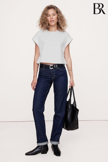 Banana Republic White Sharp-Shoulder Cropped Top (B58985) | £80