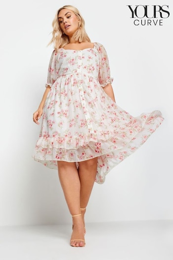 Yours Curve Pink Limited Floaty High Low Dress (B59006) | £34