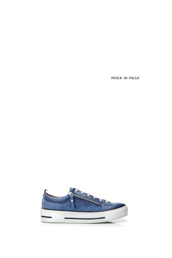 Moda in Pelle Blue Filician Zip And Lace Chunky Slab Sole Trainers (B59061) | £129