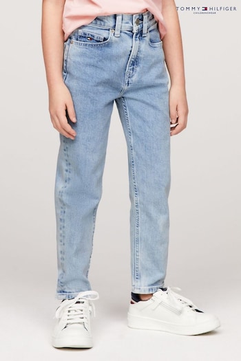 Tommy Hilfiger Blue High Rise Tapered Jeans (B59077) | £45 - £55