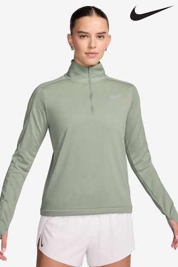 Nike Olive Green Dri-FIT Pacer Half Zip Running Top (B59131) | £40