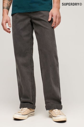 Superdry Grey 5 Pocket Work Jeans Ermanno (B59152) | £65
