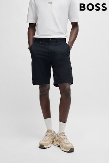 BOSS Blue Slim-Fit Shorts In Stretch-Cotton Twill (B59244) | £89