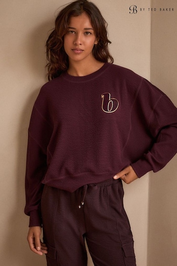 B By Ted Baker Purple Crinkle Sweat Top (B59355) | £38