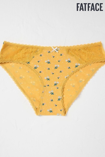 FatFace Lottie Yellow Floral Knickers (B59381) | £9