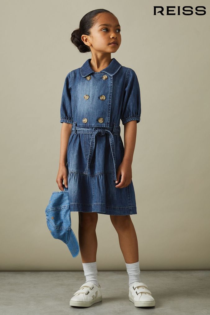 Newborn denim dress sales