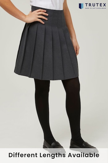 Trutex Grey 16" Stitch Down Permament Pleats School Skirt (10-16 Yrs) (B59529) | £24 - £27