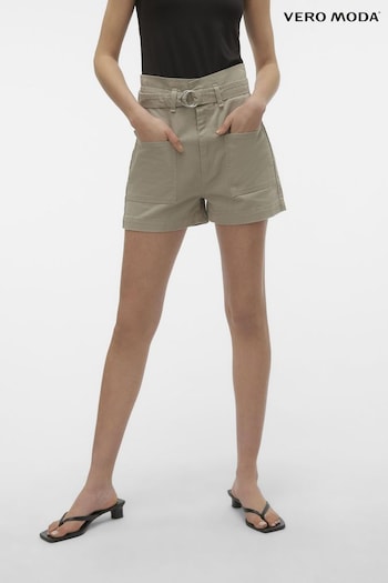 VERO MODA Green Utility Pocket Relaxed Shorts With Belt (B59530) | £34