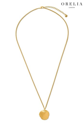 Orelia London Gold Plated Scallop Coin 18" Necklace (B59562) | £25