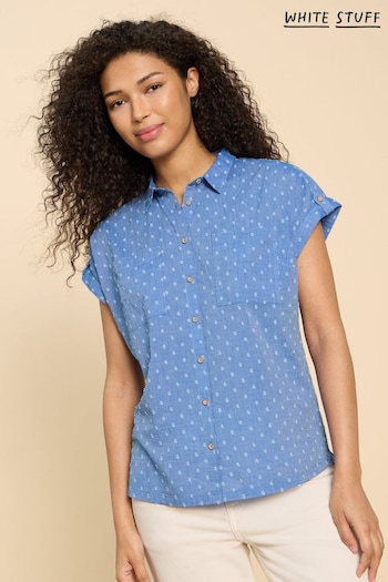 White Stuff Blue Ellie Organic Cotton Shirt (B59597) | £45