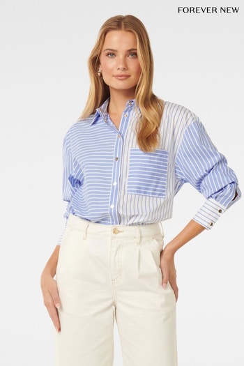 Forever New Blue Stacy Stripe Shirt (B59695) | £55