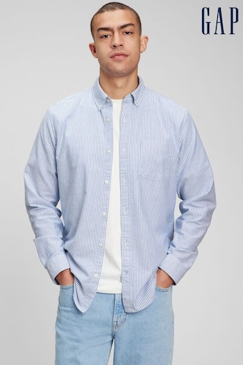 Gap Blue Classic Standard Fit Long Sleeve Oxford Shirt (B59717) | £35