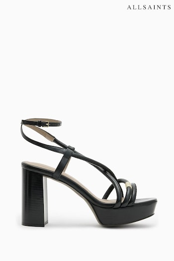 AllSaints Black Bella Platform Heels (B59788) | £249