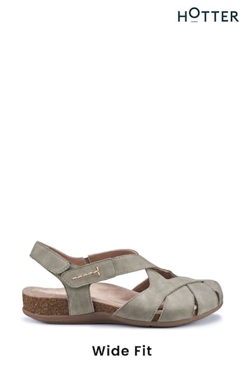 Hotter Green Catskill II Touch-Fastening Wide Fit Sandals (B59802) | £89