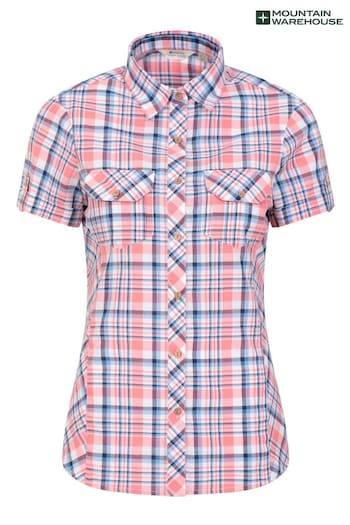 Mountain Warehouse Pink Womens bianco Cotton Shirt (B59847) | £30