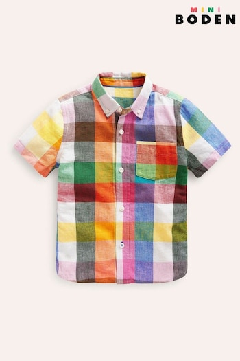 Boden Green Cotton Linen Shirt (B59905) | £25 - £29