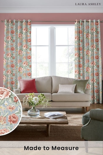 Laura Ashley Ochre Yellow Wild Roses Made to Measure Curtains (B59960) | £91