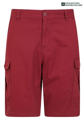 Mountain Warehouse Red Mens Lakeside Cargo Shorts Morning (B59993) | £26