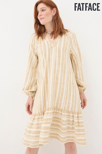 FatFace Natural Amy Linen Blend Stripe Dress (B60061) | £69