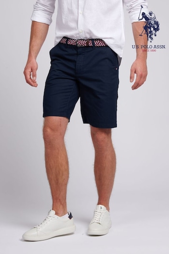 U.S. Fragrance Polo Assn. Mens Linen Blend Chino Shorts (B60075) | £60