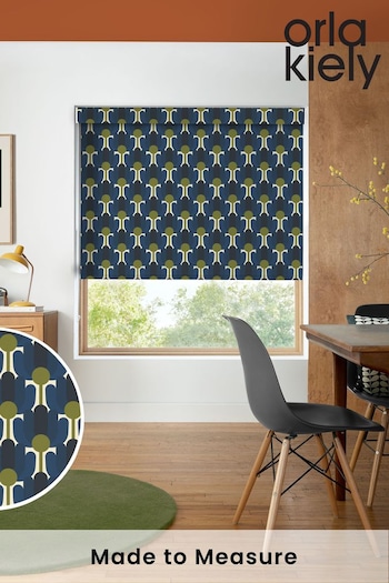 Orla Kiely Navy Blue Florida Made to Measure Roller Blinds (B60128) | £58