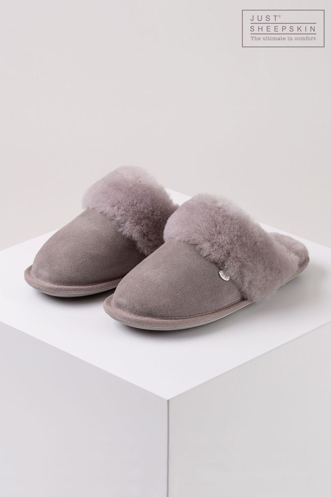 Buy Women s Slippers Grey Just Sheepskin Nightwear Online Next UK