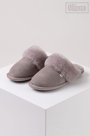 Just Sheepskin Light Grey Ladies Duchess Slippers (B60416) | £68