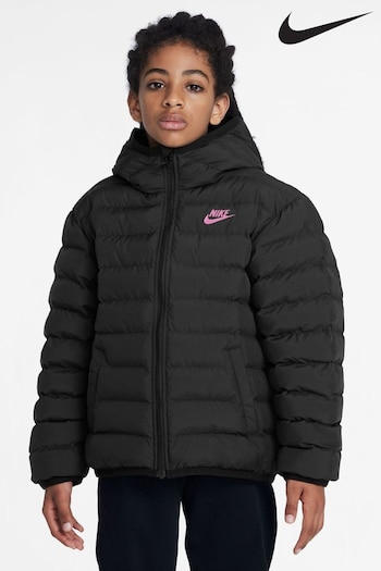 Nike Black/Pink Synthetic Fill Hooded Jacket (B60455) | £70