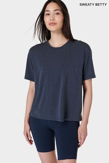 Sweaty Betty Navy Blue Soft Flow Studio T-Shirt (B60482) | £55