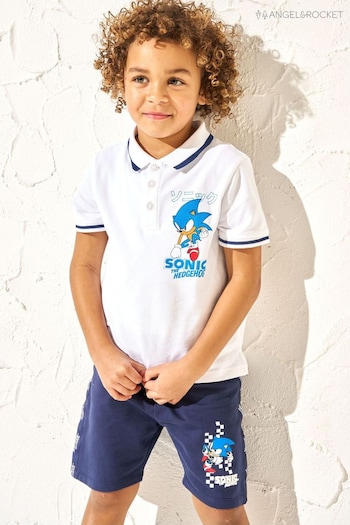 Angel & Rocket Sonic Sporty White Polo Shirt (B60517) | £20 - £24