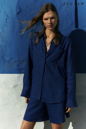 Jigsaw Blue Linen Relaxed Shirt (B60544) | £99