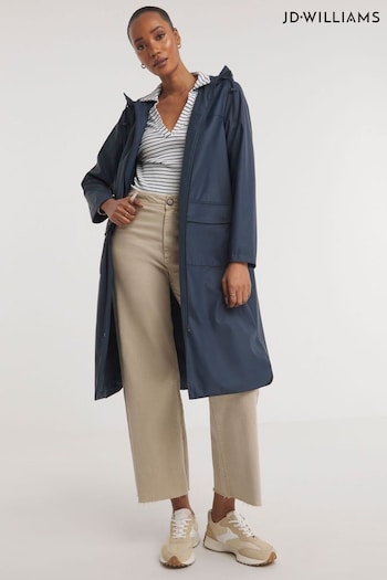 JD Williams Blue Longline Coated Raincoat (B60646) | £68
