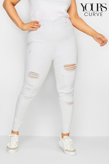 Yours Curve White Jenny Destroyed Jeggings (B60652) | £31